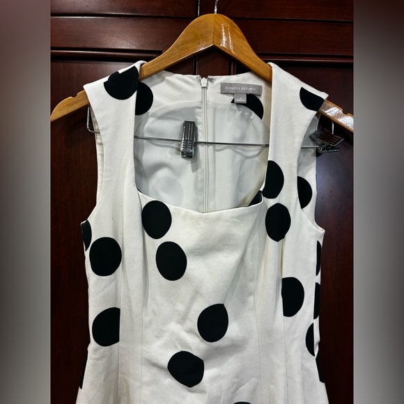 Banana Republic Black and White Polka Dot Midi Dress - Picture 4 of 10